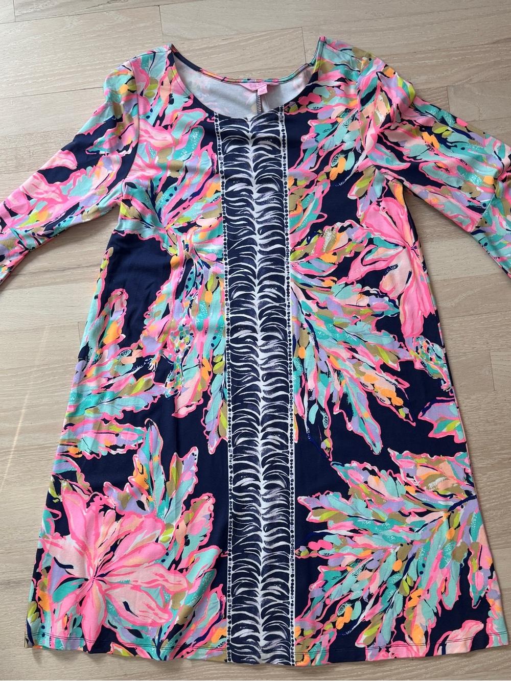 Lilly Pulitzer Navy Pink Multicolor Printed Top